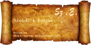 Szoták Edina névjegykártya