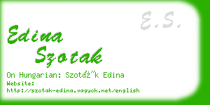 edina szotak business card